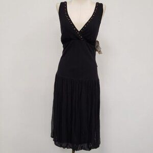 Jonathan Martin Womens Silk Y2K Babydoll Midi Dress Size 10 Fairy Bubble Hem NWT